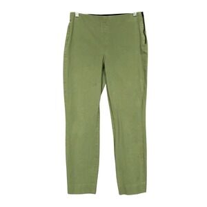 Everlane Pants Womens 8 Olive Green The Side Zip Stretch Tapered Elastic Waist